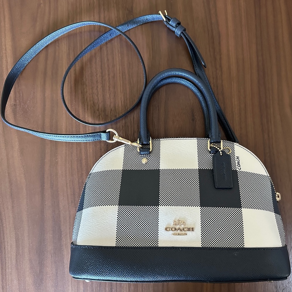 Coach mini sierra buffalo plaid handbag.
